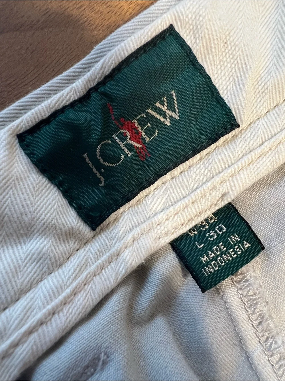J. Crew Broken in Straight Men's White Chinos